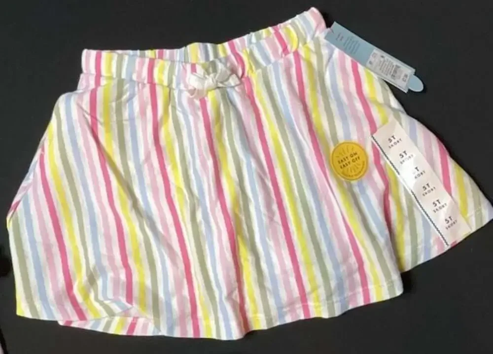 Cat & Jack Toddler Girls Multi Stripe Skort Size 5T